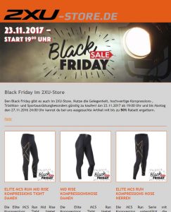 Newsletter vom 2XU-Store Black Friday Sale